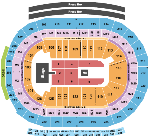 Little Caesars Arena Rush Seating Chart